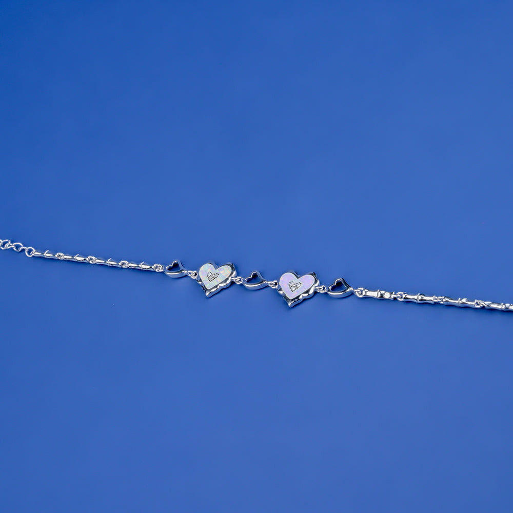 Platinum Heart Shape Lucky 925